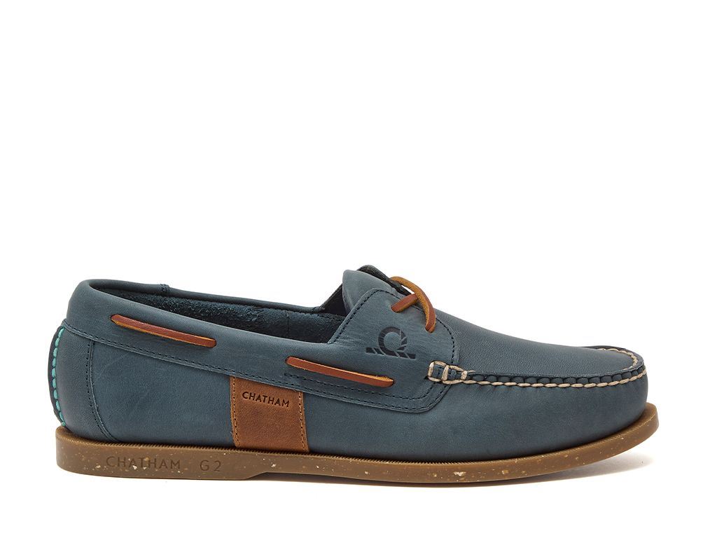 Chatham Leather Sustainable Deck Shoes For Men - Java II G2 in Blue, 6-15