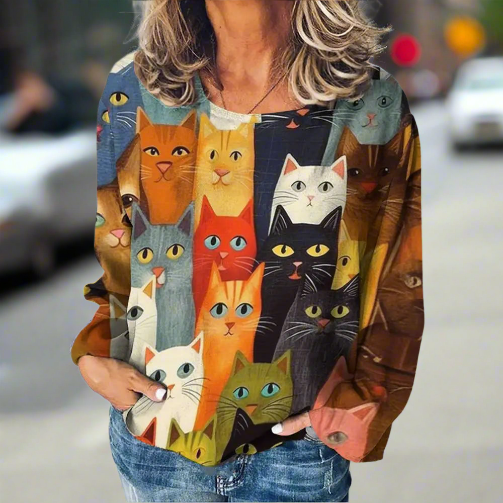Stylish Cat Patchwork Unisex Sweatshirt (Size S to XXXL) Collection - Ltd Time Only!