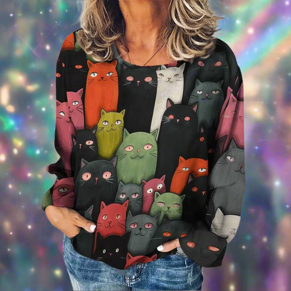 Stylish Cat Patchwork Unisex Sweatshirt (Size S to XXXL) Collection - Ltd Time Only!