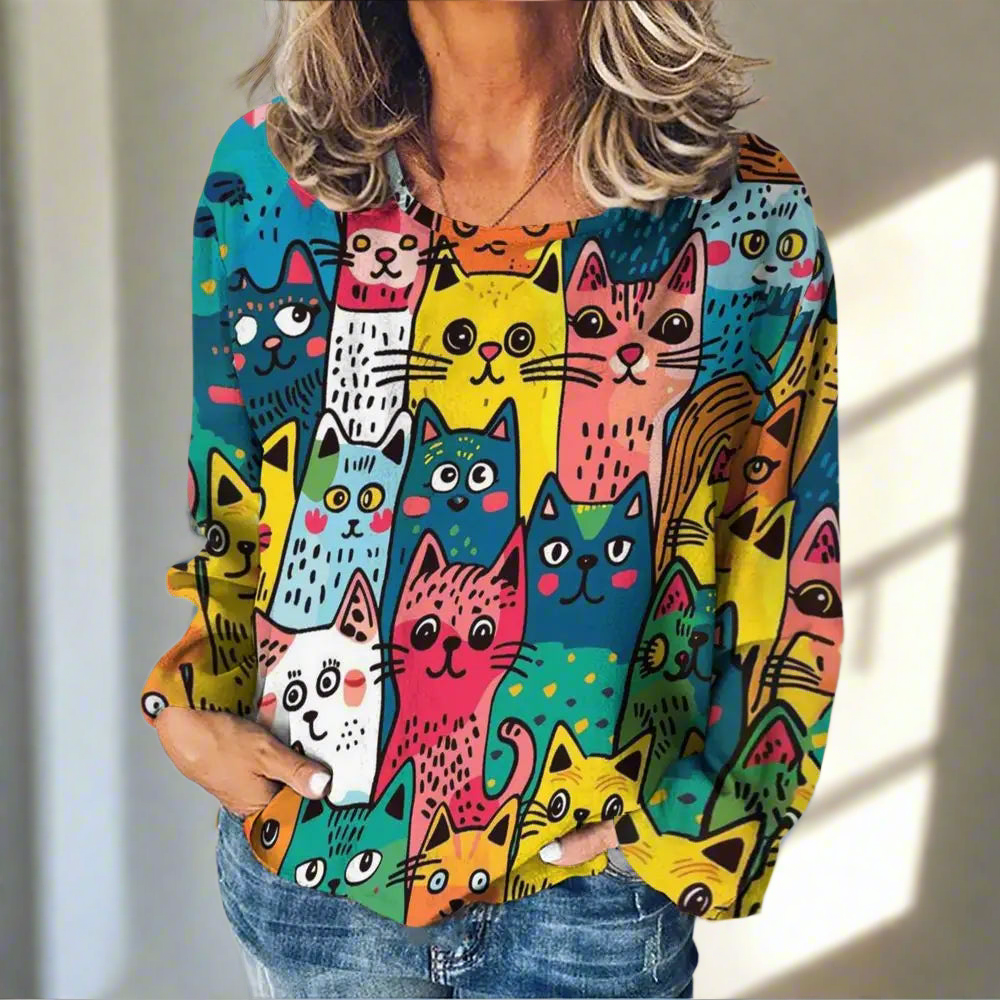 Stylish Cat Patchwork Unisex Sweatshirt (Size S to XXXL) Collection - Ltd Time Only!
