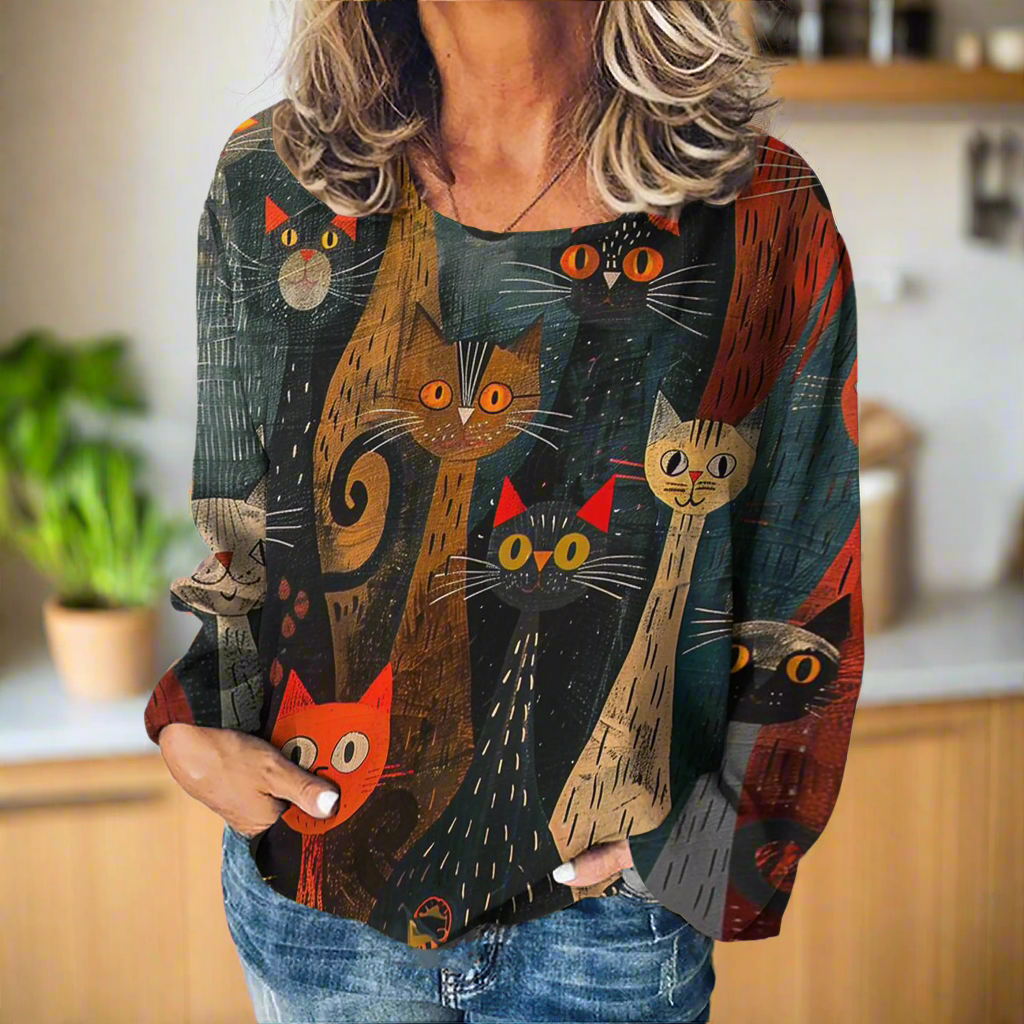 Stylish Cat Patchwork Unisex Sweatshirt (Size S to XXXL) Collection - Ltd Time Only!