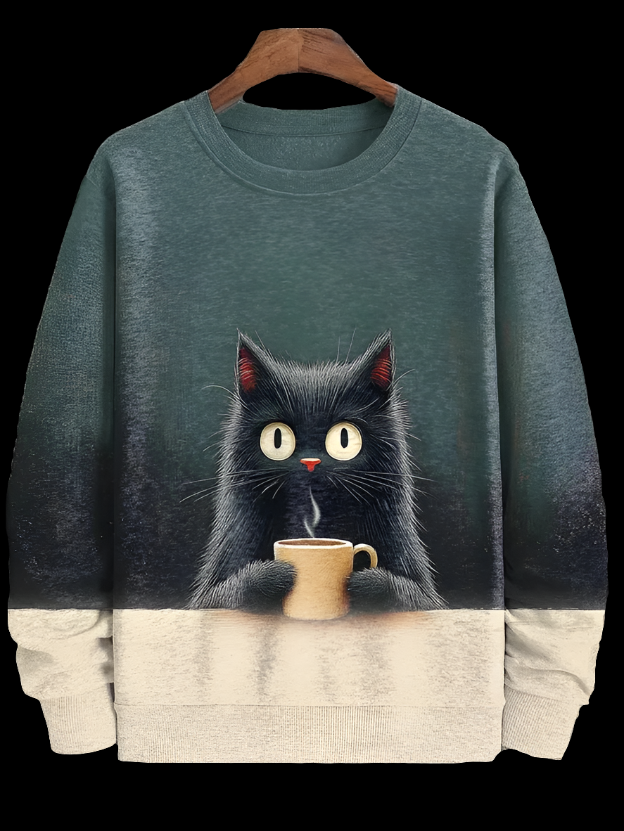 Cat Printed Japanese Art Prints Casual Sweatshirt Collection