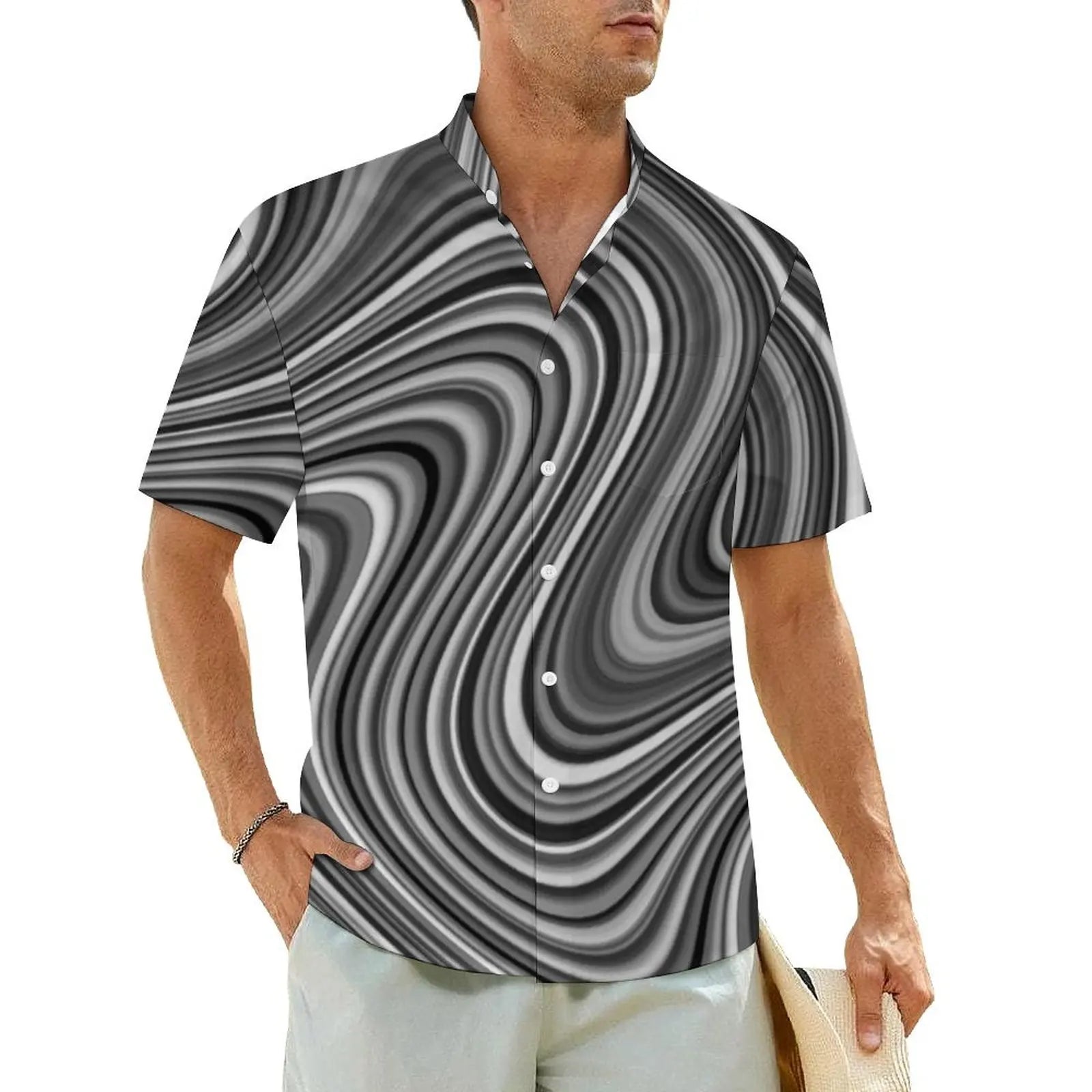 2.Men's Casual Funky Art Short Sleeve Collared Beach Shirts Collection