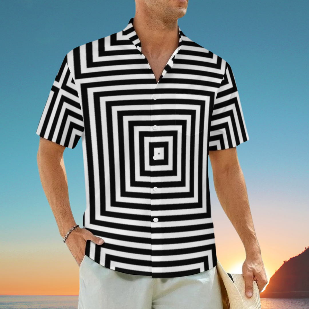 2.Men's Casual Funky Art Short Sleeve Collared Beach Shirts Collection