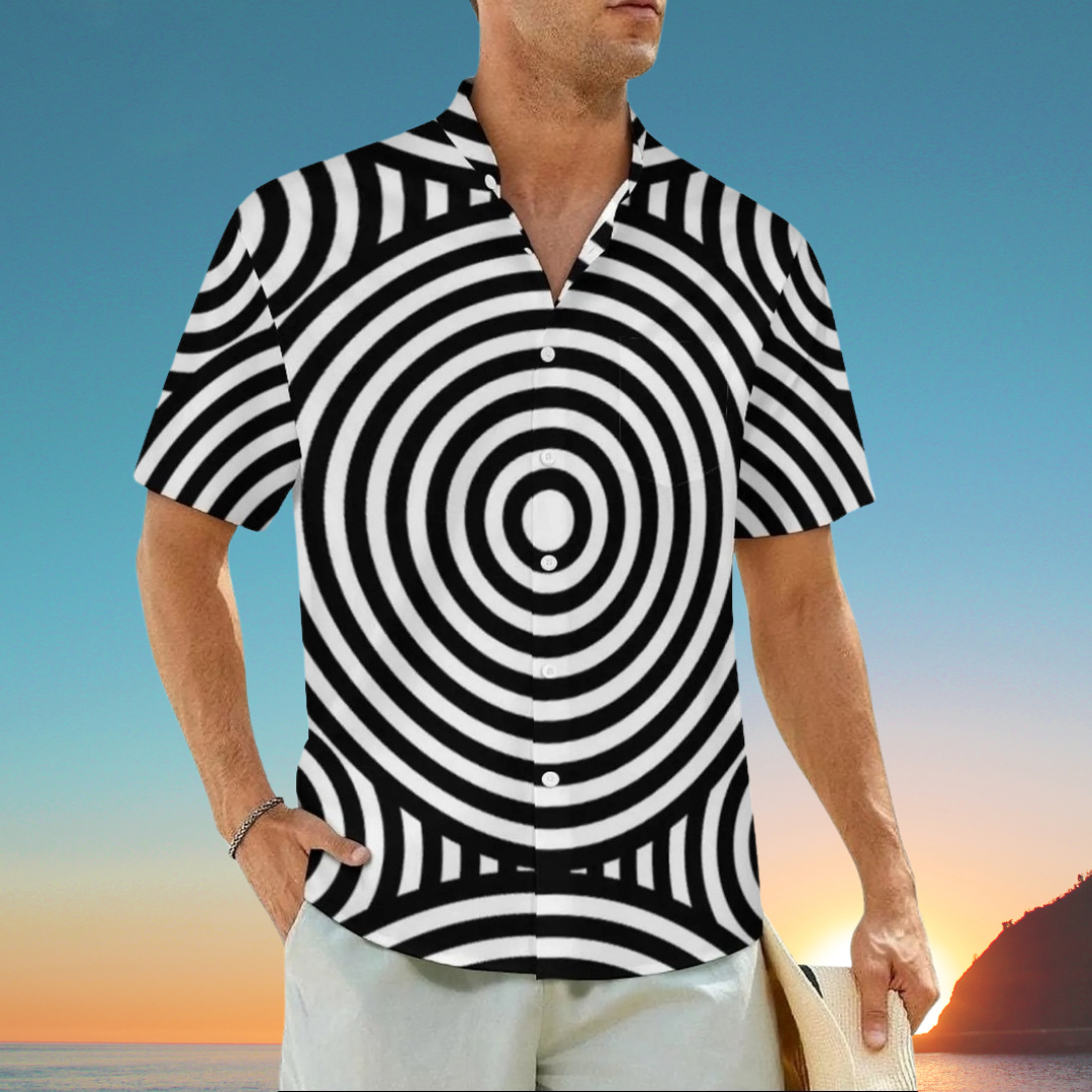 2.Men's Casual Funky Art Short Sleeve Collared Beach Shirts Collection