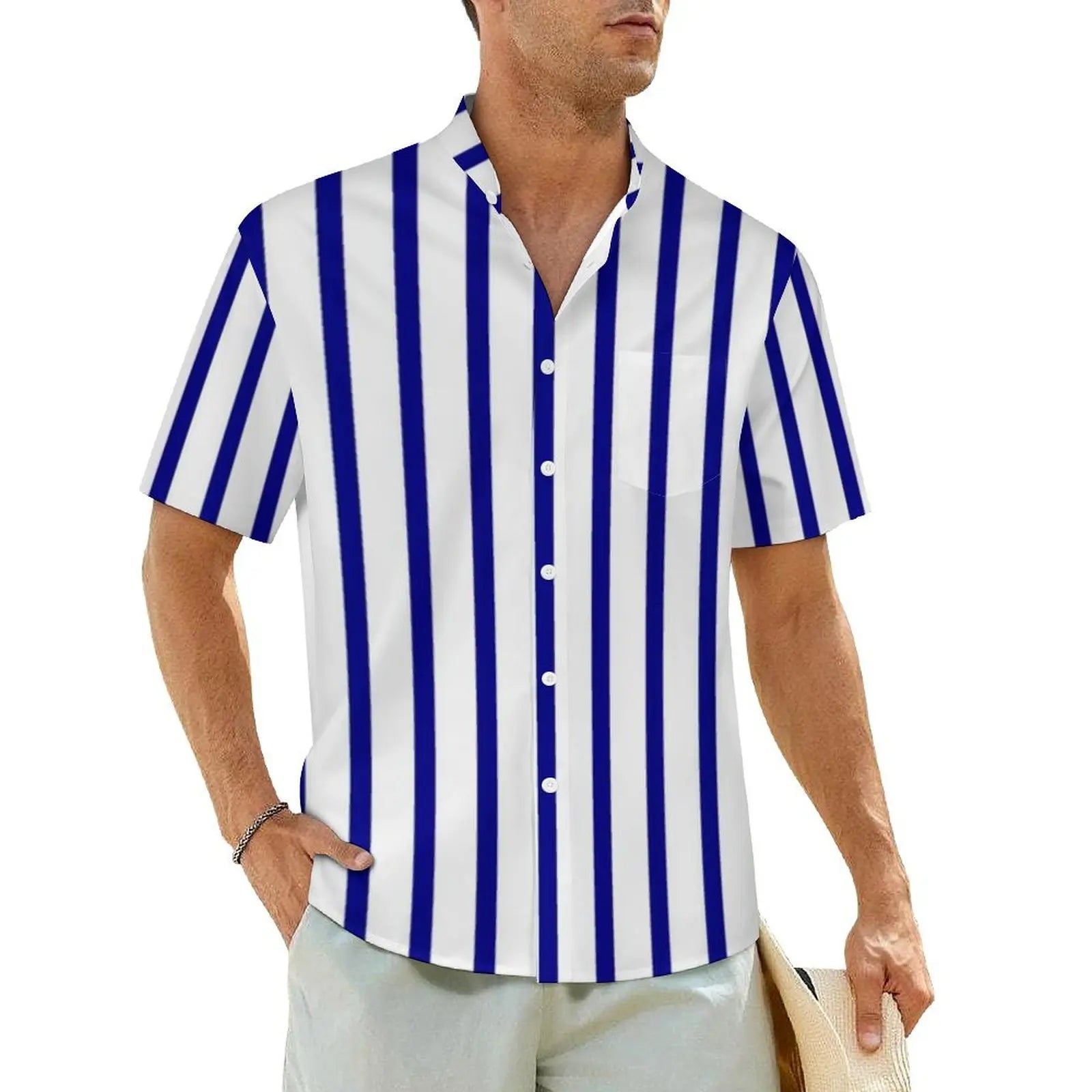 1.Men's Casual Funky Art Short Sleeve Collared Beach Shirts Collection