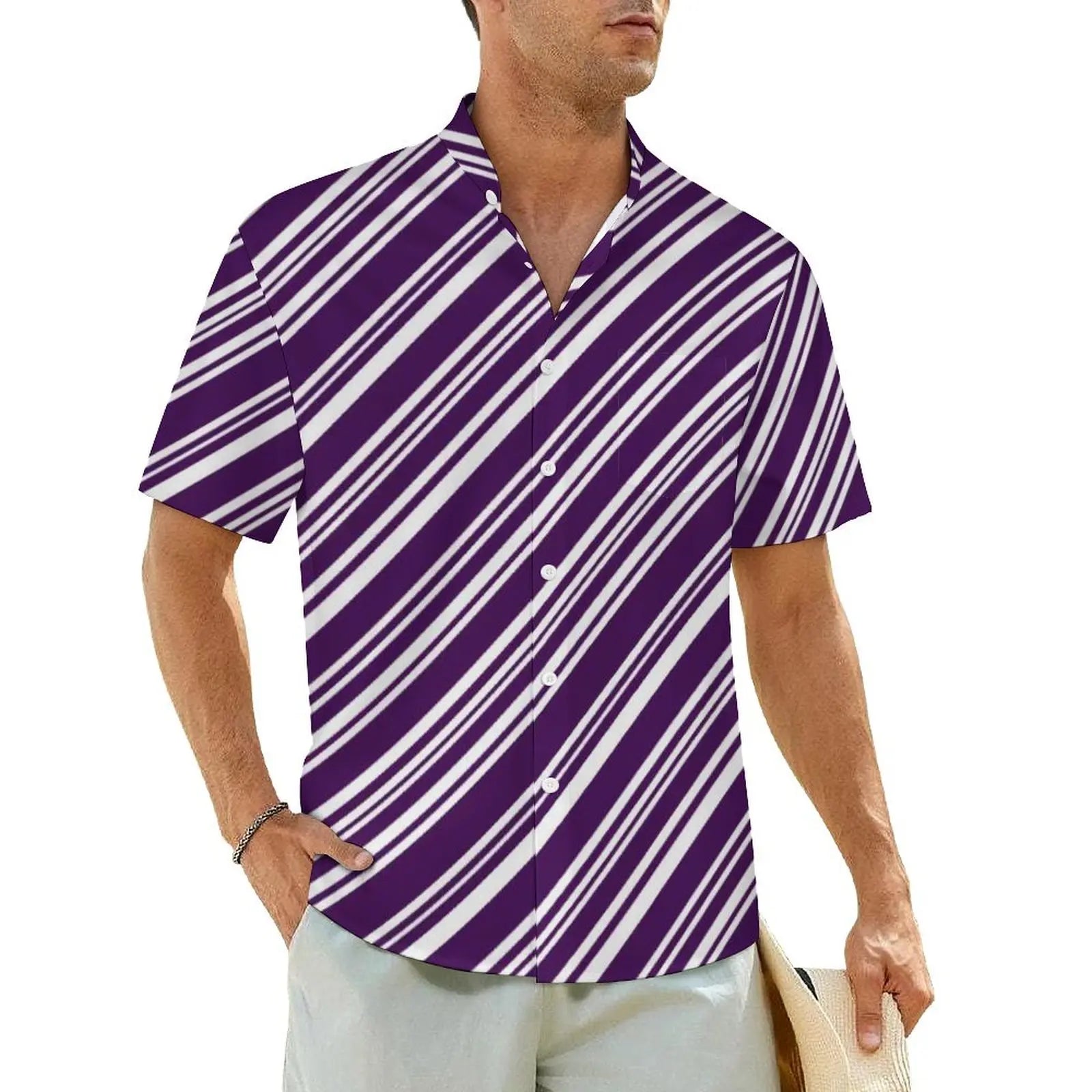 3.Men's Casual Funky Art Short Sleeve Collared Beach Shirts Collection