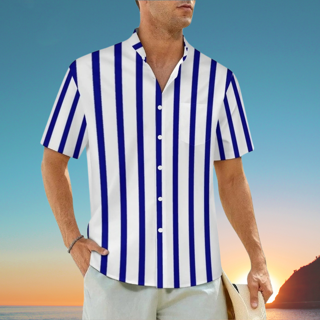 3.Men's Casual Funky Art Short Sleeve Collared Beach Shirts Collection