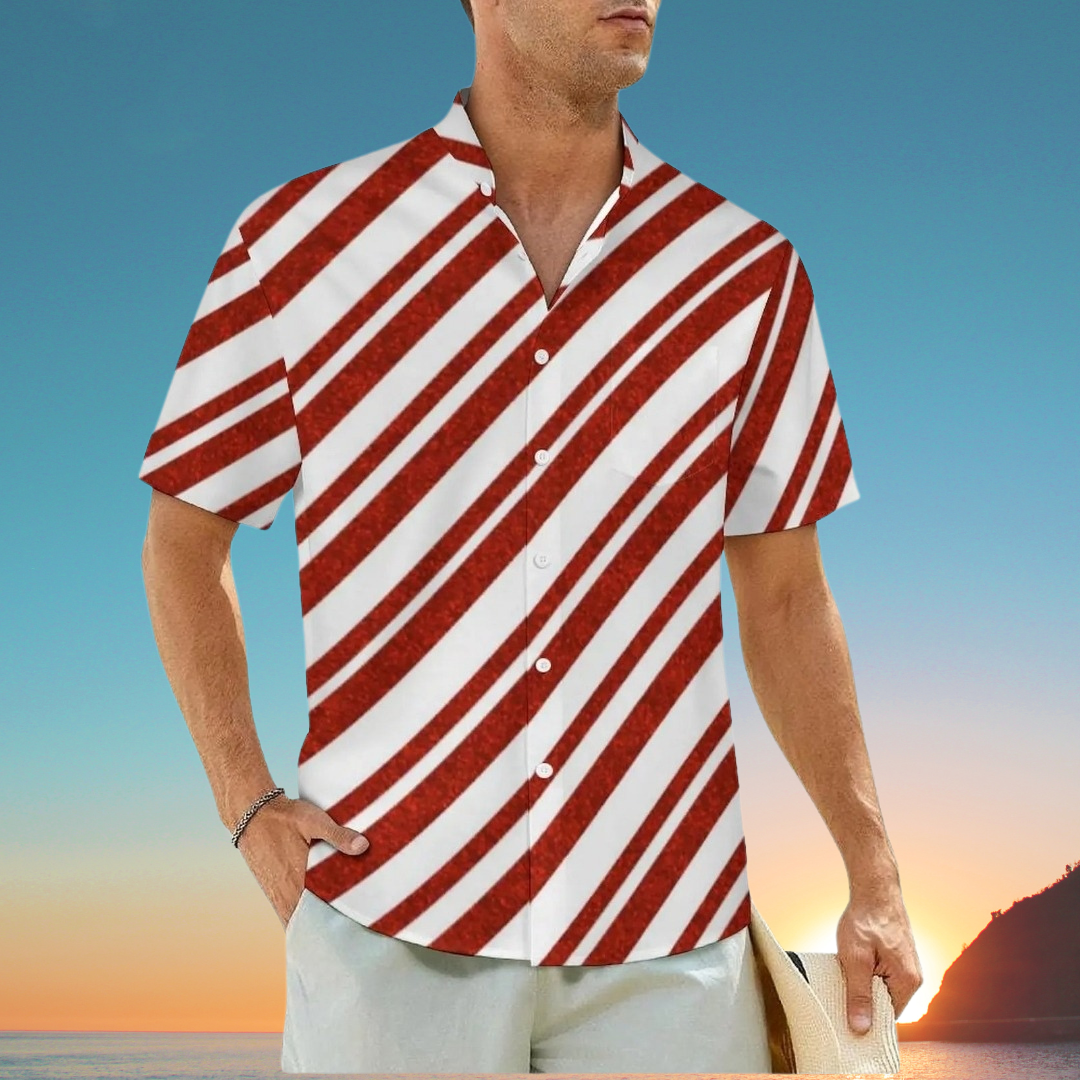 3.Men's Casual Funky Art Short Sleeve Collared Beach Shirts Collection