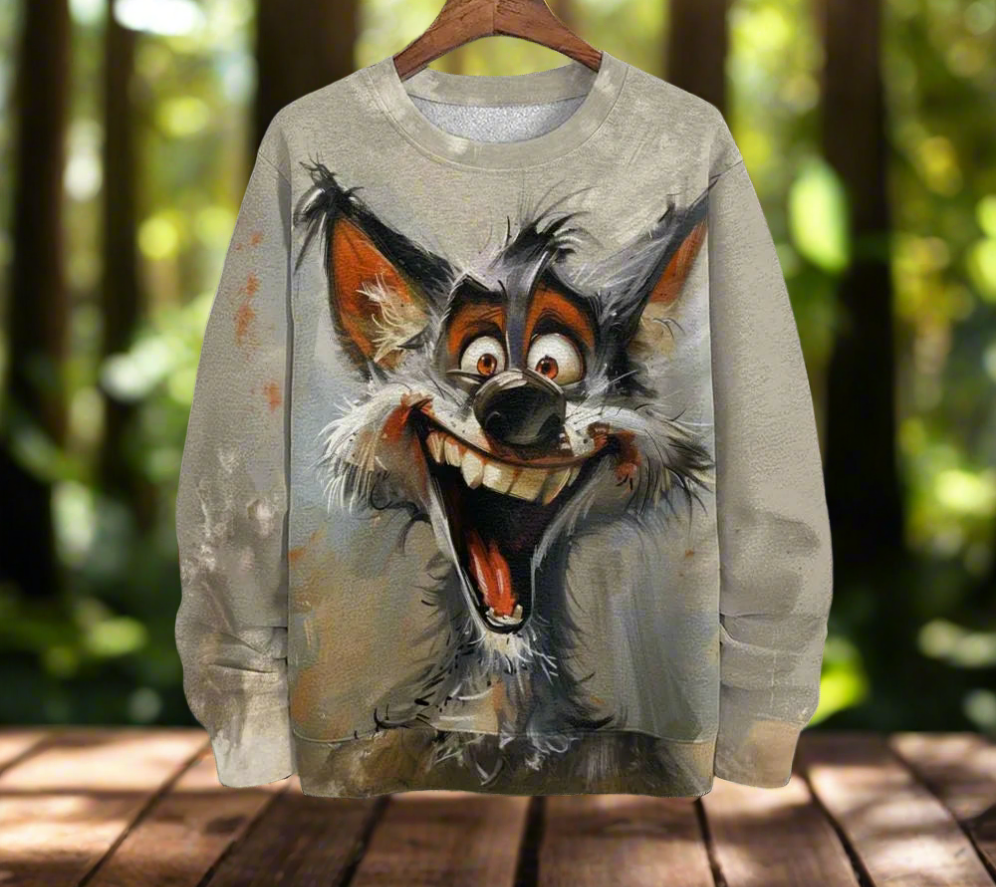 Unisex Sweatshirt with Funny Animal Faces (Sizes S-5XL)