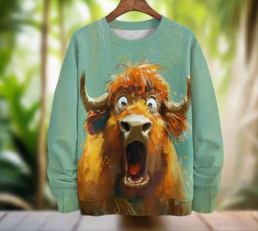 Unisex Sweatshirt with Funny Animal Faces (Sizes S-5XL)