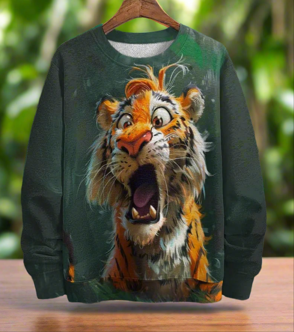 Unisex Sweatshirt with Funny Animal Faces (Sizes S-5XL)