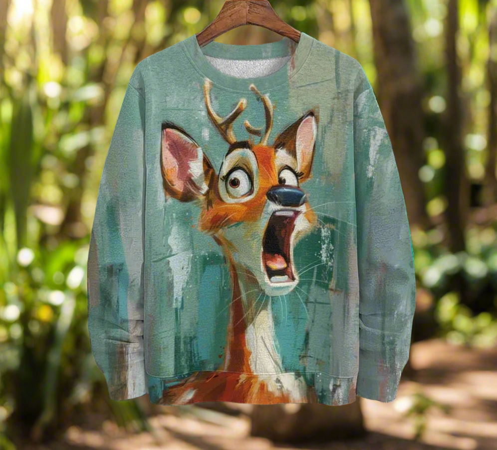 Unisex Sweatshirt with Funny Animal Faces (Sizes S-5XL)