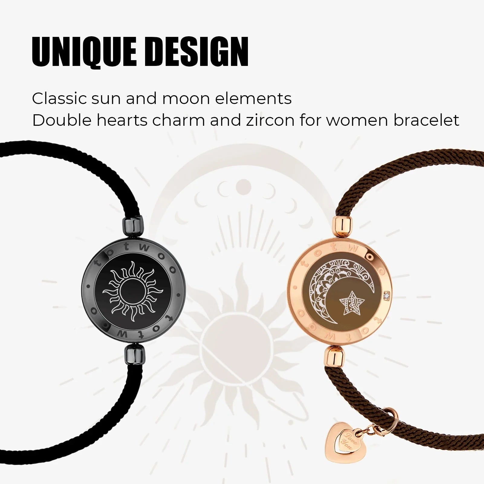 totwoo Long Distance Light Up Smart Bracelets (Couples & Long Distance Relationship)