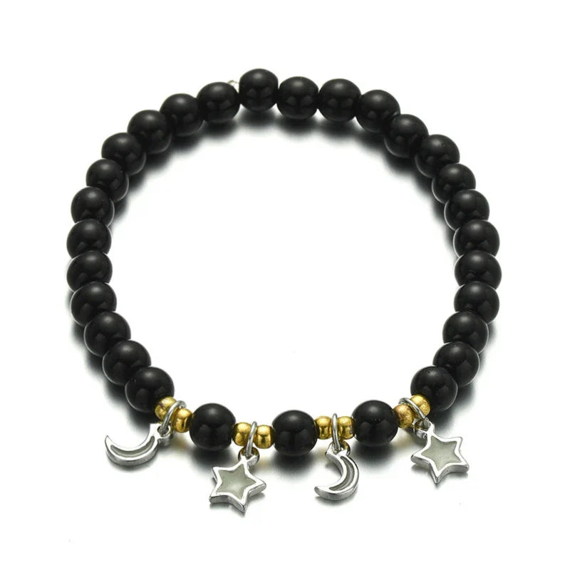 Luminous 'Glow In The Dark' Night Sky and Other Patterns Natural Volcanic Stone Bracelets SELECTION
