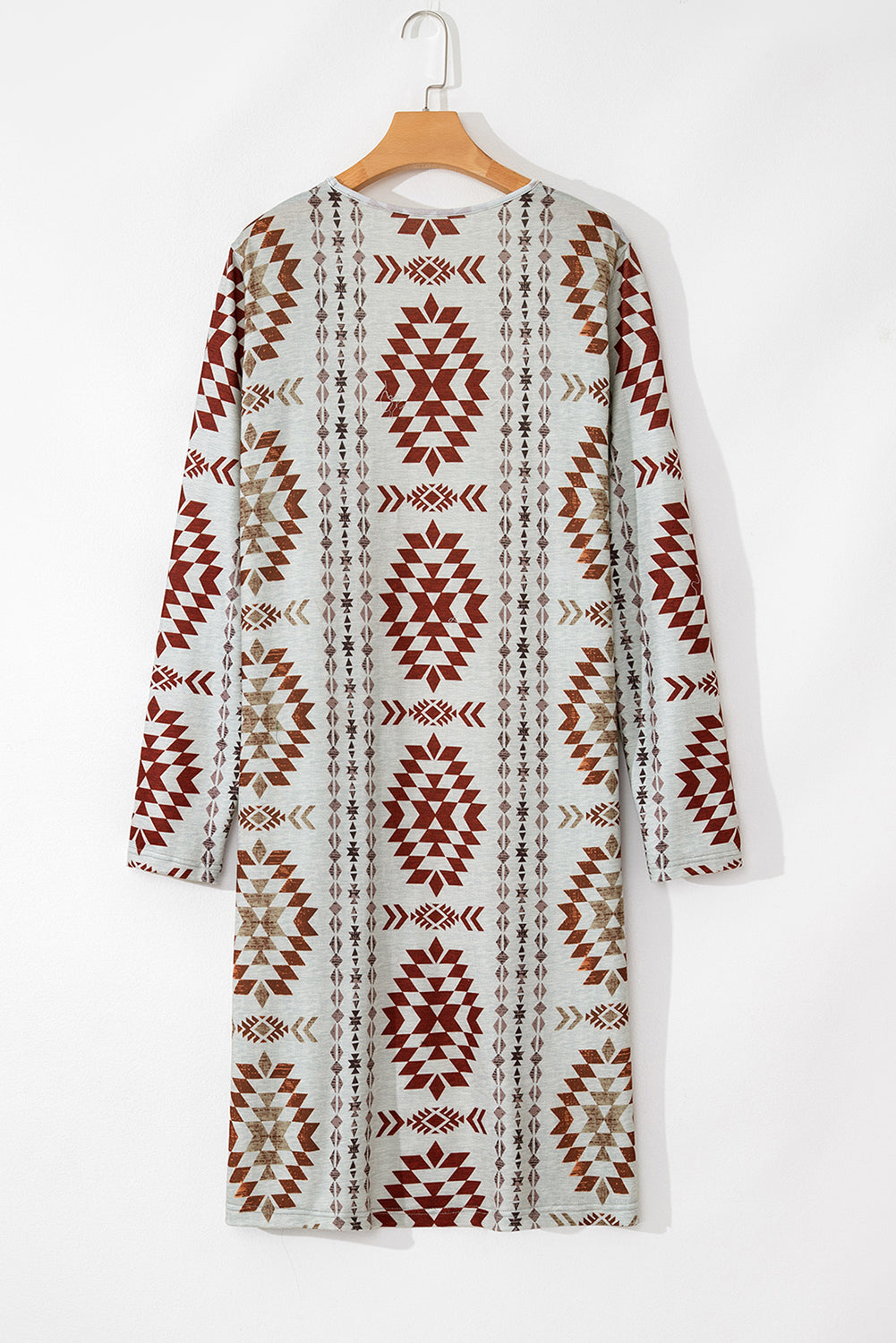 Cozy Western-Style Cardigan with Aztec Pattern