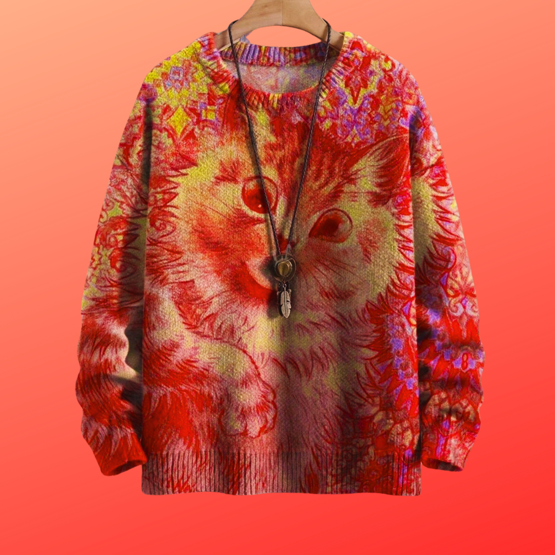 Chic & Adorable Artistic Cat Sweater Collection