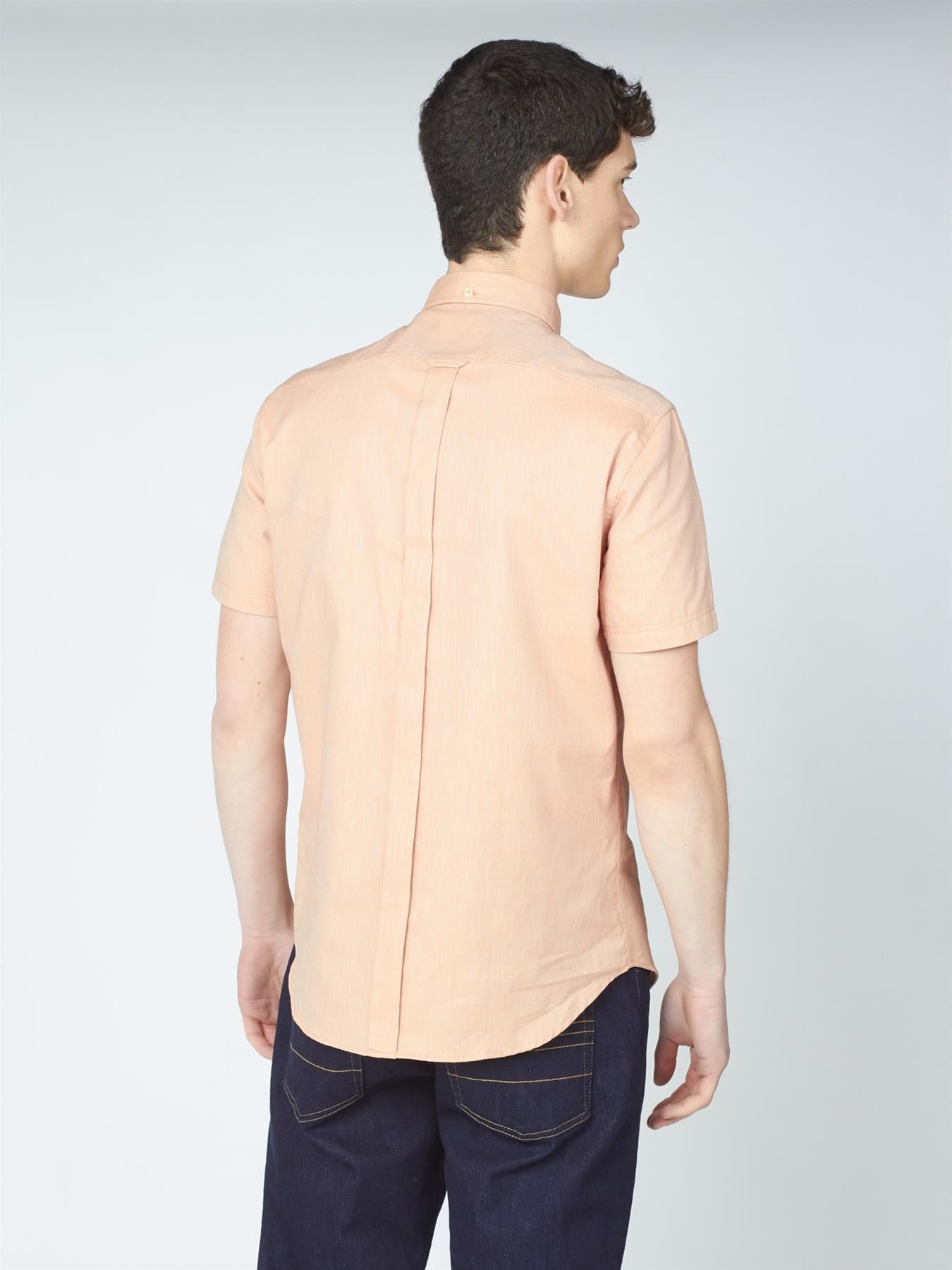 Ben Sherman Mens Big Size Short Sleeve Organic Cotton Oxford Shirt (65095) 2XL-5XL, 4 Colours