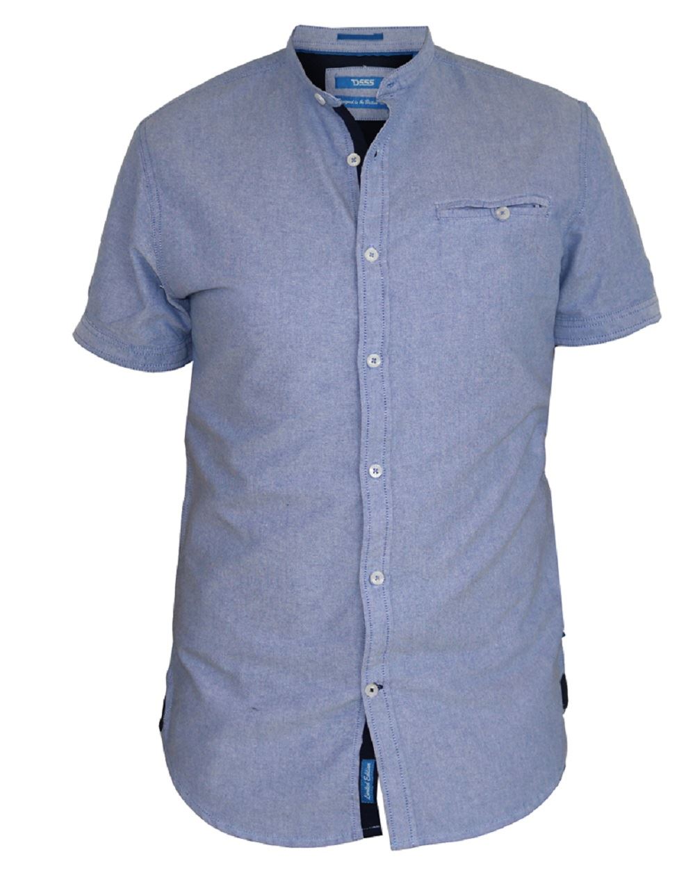 D555 Short Sleeve Oxford Grandad Shirt With Pocket (Dwight)