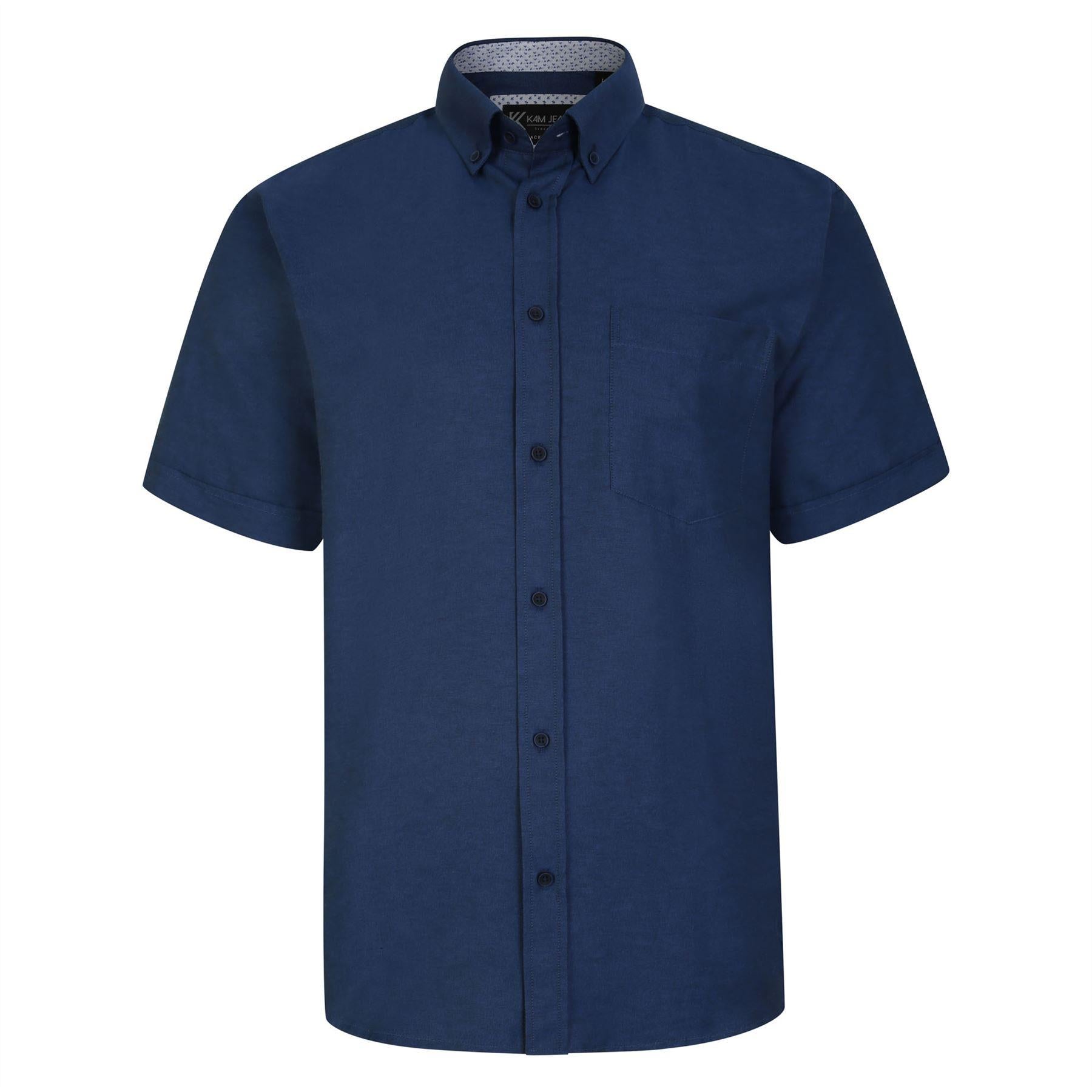 KAM Premium Oxford Short Sleeve Shirt For Men in 7 Colours, 2XL-8XL