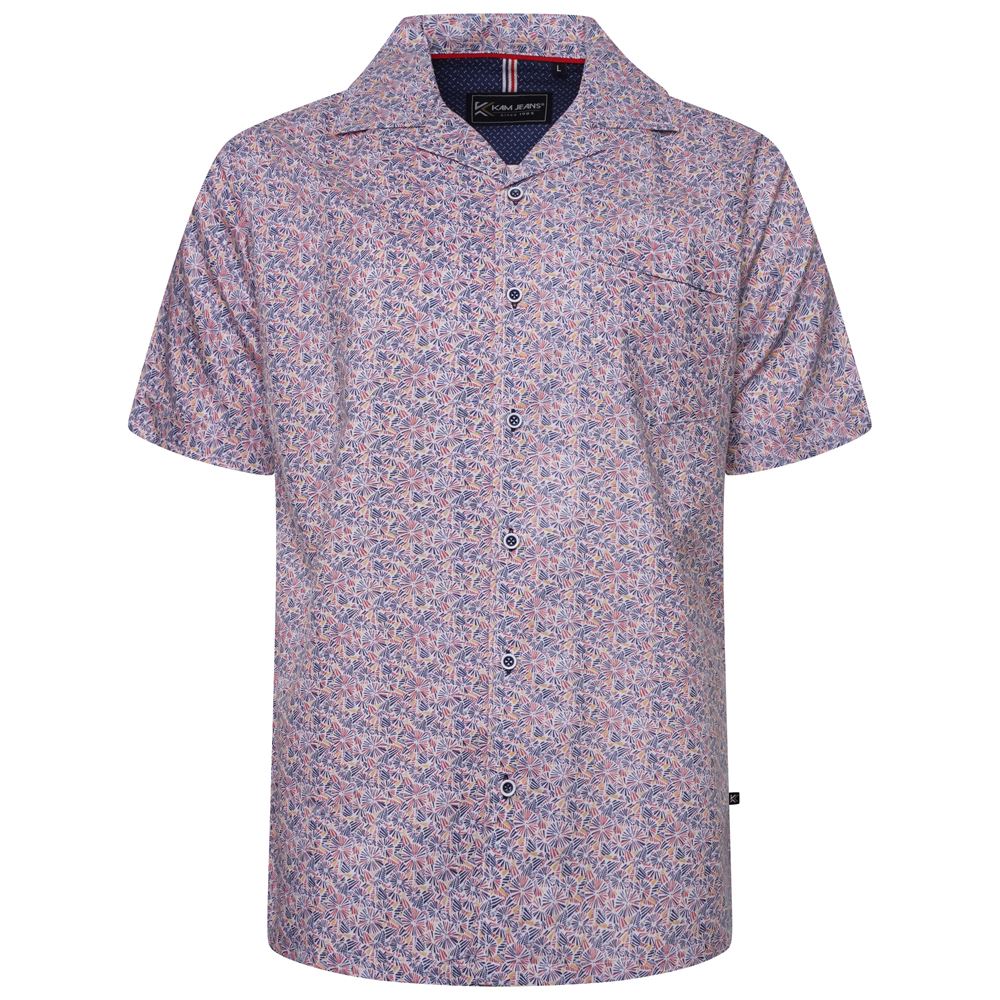 KAM Short Sleeve Hawaiian Collar Floral Shirt For Men in Navy, 2XL-8XL