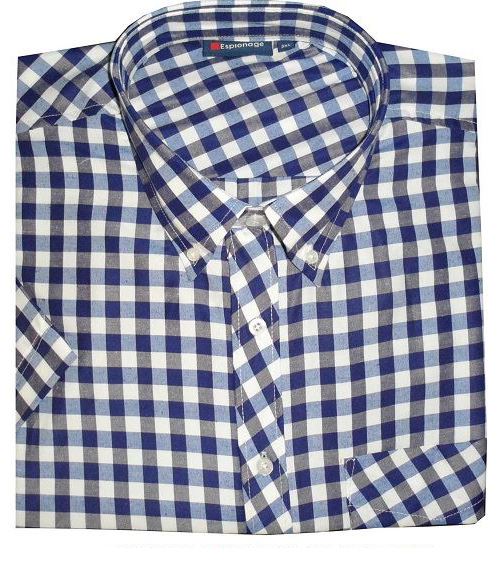 ESPIONAGE EASYCARE SHORT SLEEVED CHECKED SHIRTS (122)SIZE 2XL-8XL,6 COLORS