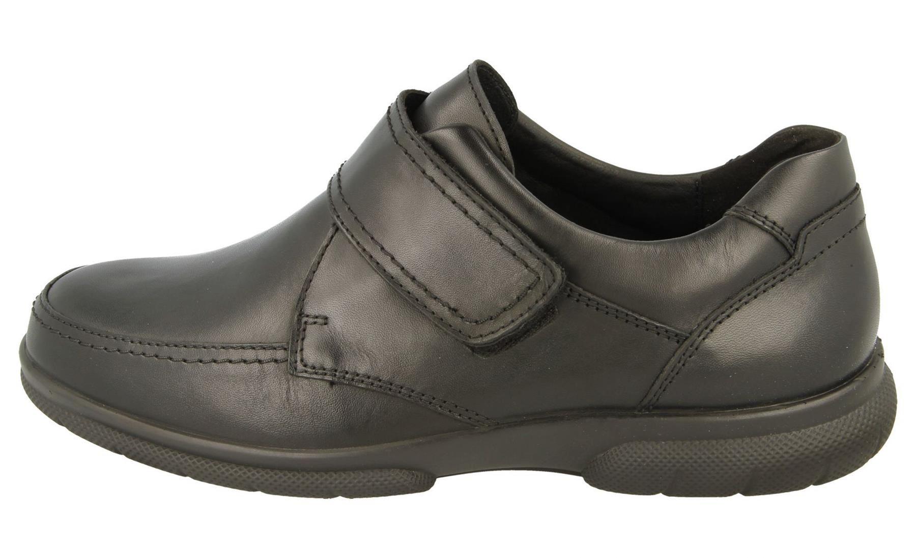 DB Mens Extra Wide Fit Touch Strap Leather Shoes in Brown Size 14