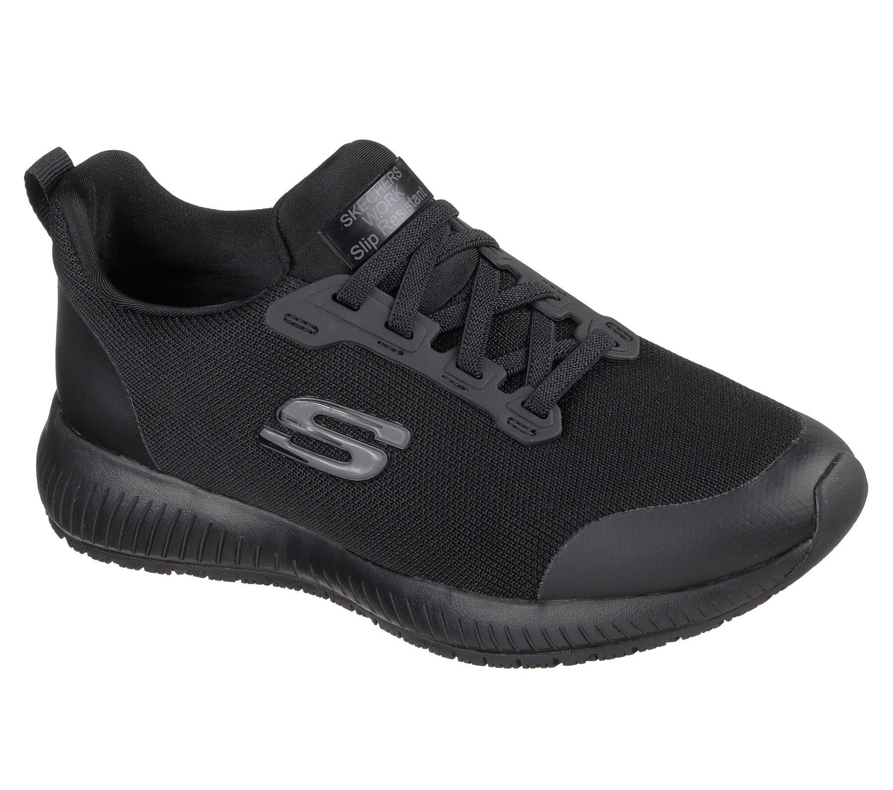 Skechers (77222EC) Ladies Squad SR Trainer in Black Size UK 2 to 8