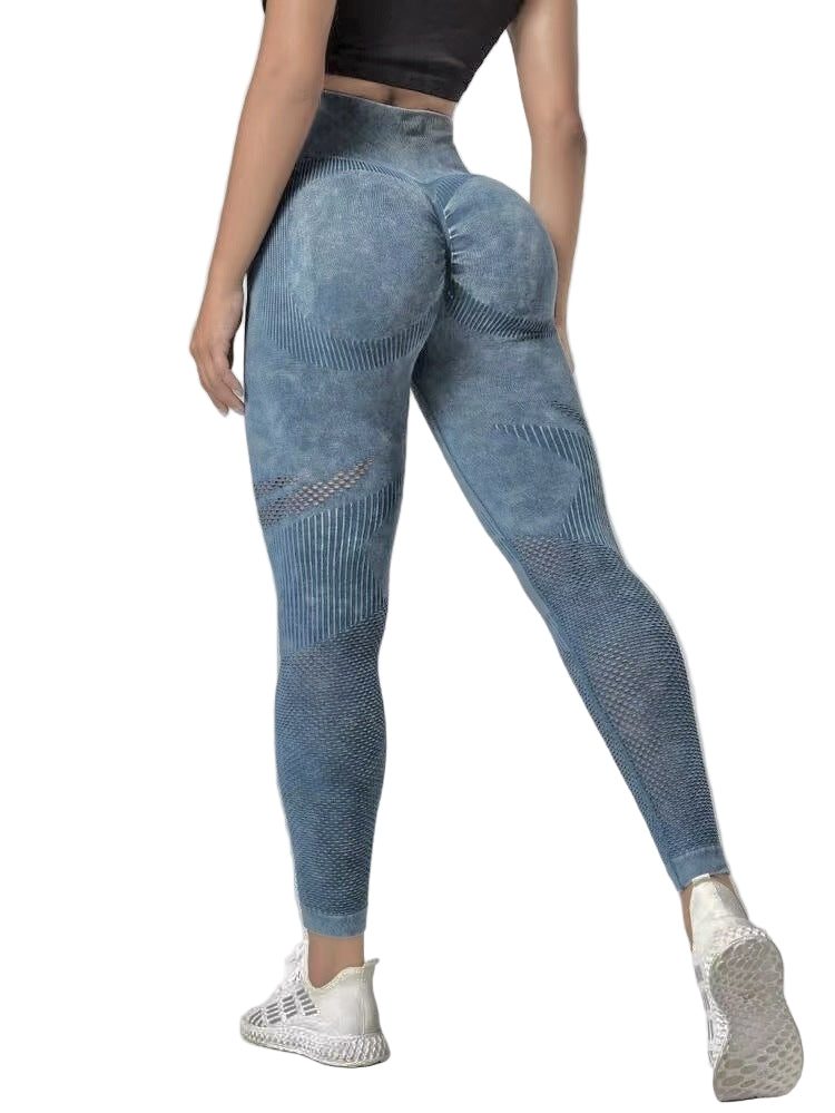 Hollow Design Seamless Leggings High Waist Hip Lifting Running Sports Fitness Yoga Pants Fashion Women's Clothing