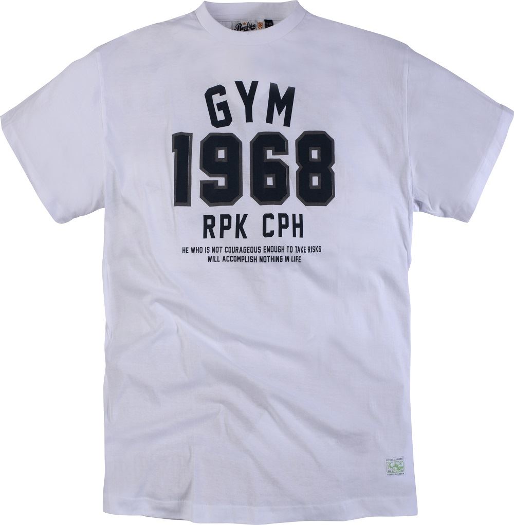 Replika Pure Cotton Printed Tee Shirt "GYM 1968" in Size 2XL To 7XL, 2 Colours Options
