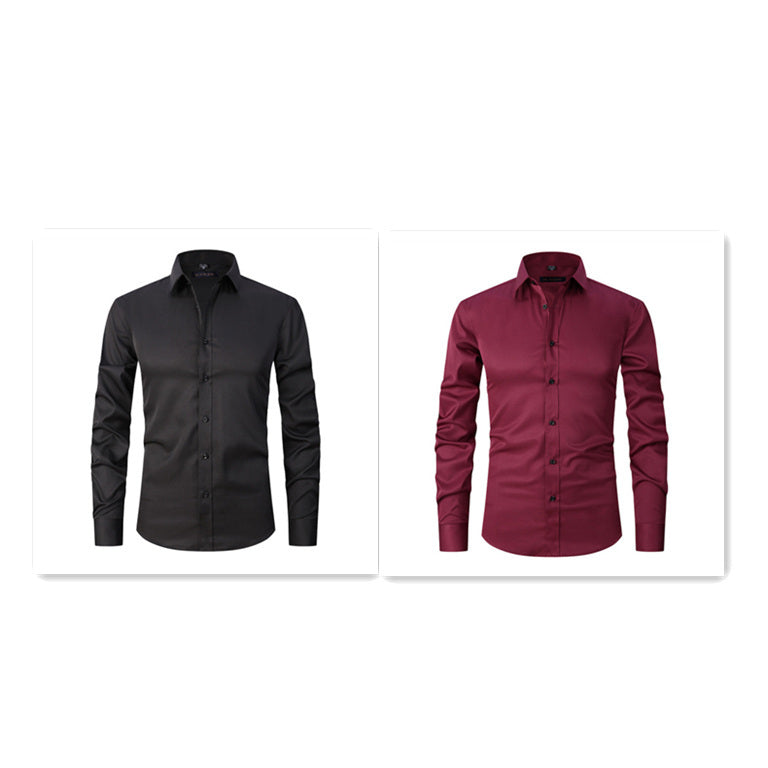 Spring And Autumn Formal Casual High-end Black Shirt Men's Long Sleeve