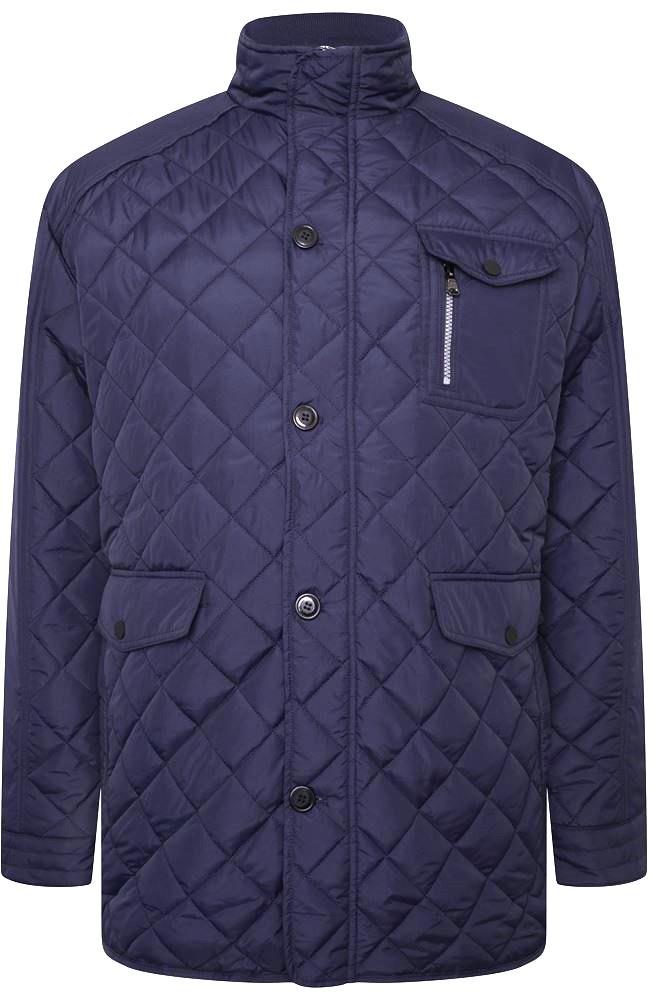 KAM Heritage Quilted Coat For Men in Navy, 2XL-8XL
