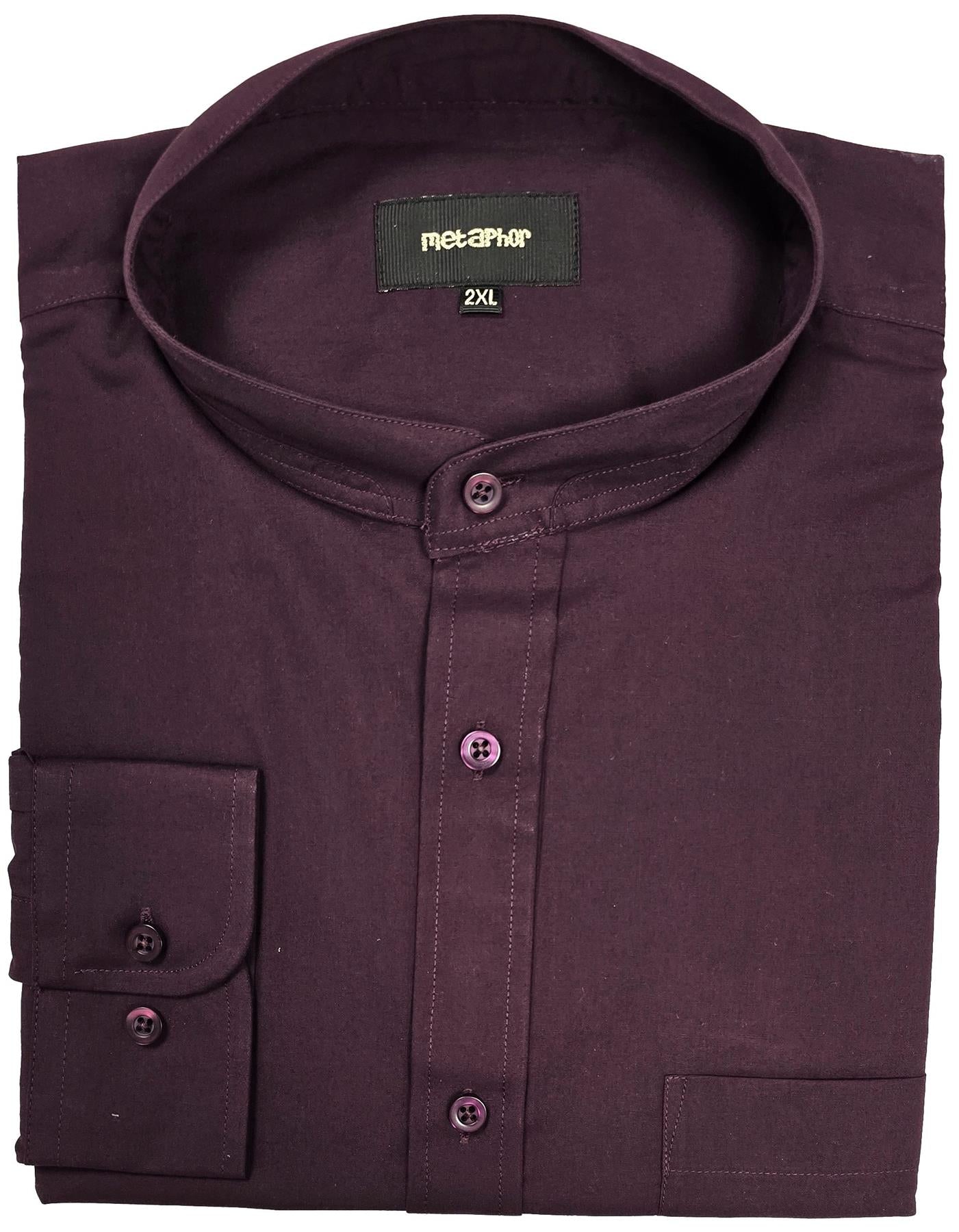 Metaphor Mens Big Size Poly Cotton Long Sleeve Grandad Shirt (155615) 2XL - 8XL
