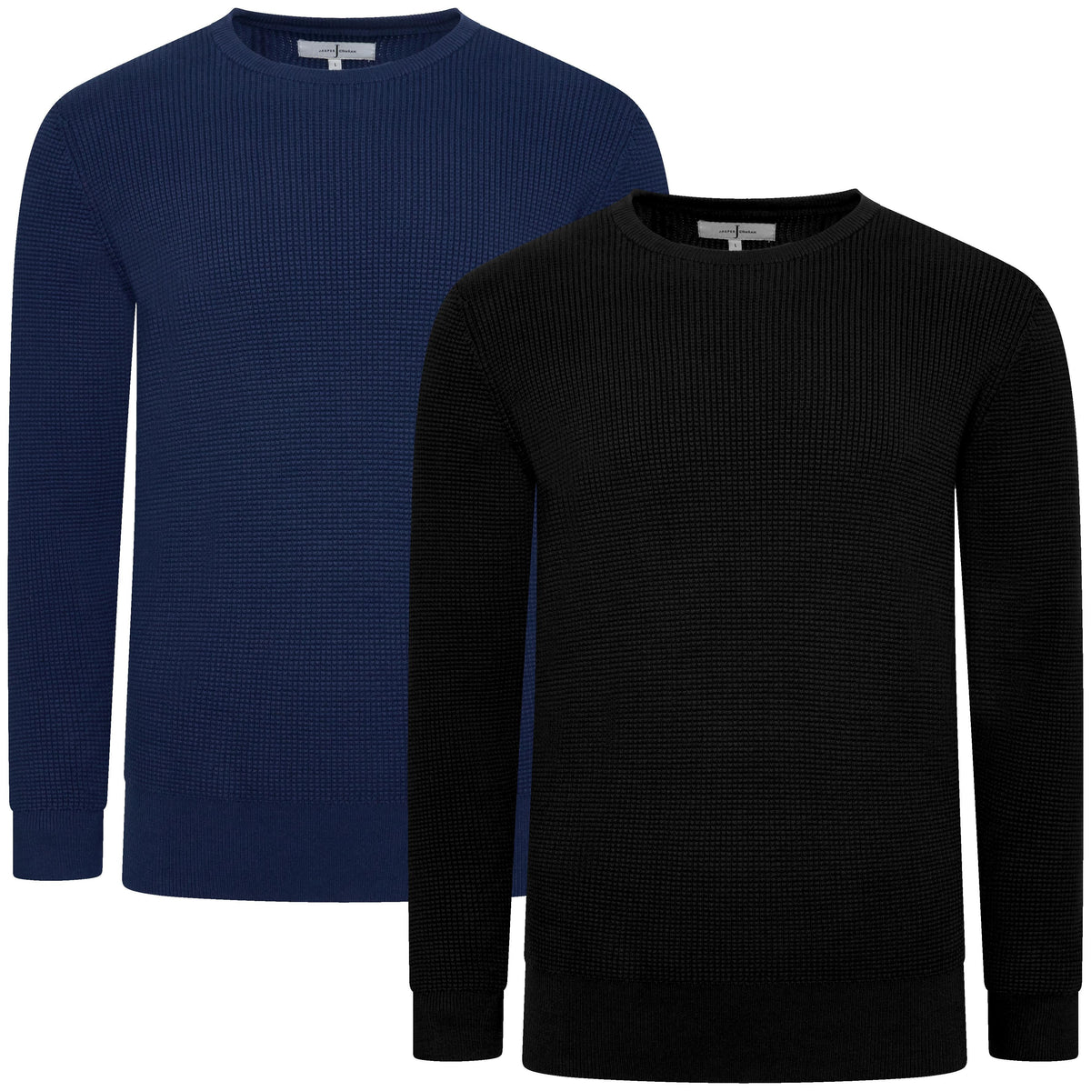 Jasper Conran Debenhams Men's Basketweave Cotton Jumper | Crew Neck Regular Fit | S-3XL