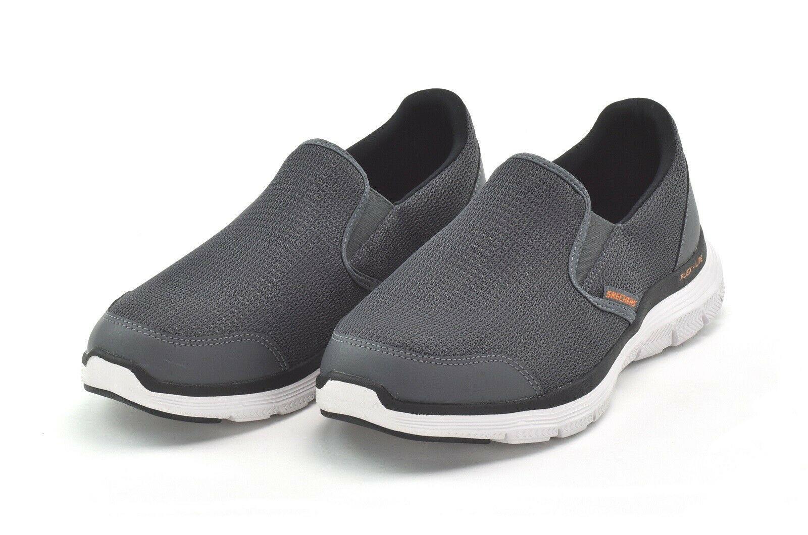 SKECHERS Men's Flex Advantage 4.0 Slip On Sneakers in Charcoal/Orange