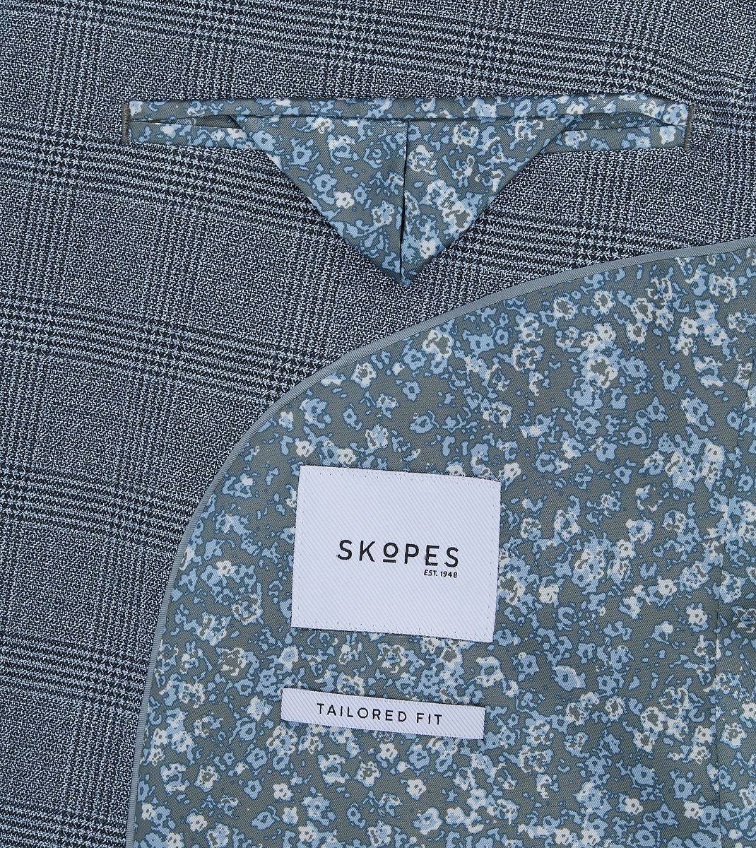 Skopes Tailored Fit Anthony Suit Jacket For Men in Blue Check, 36S-62L