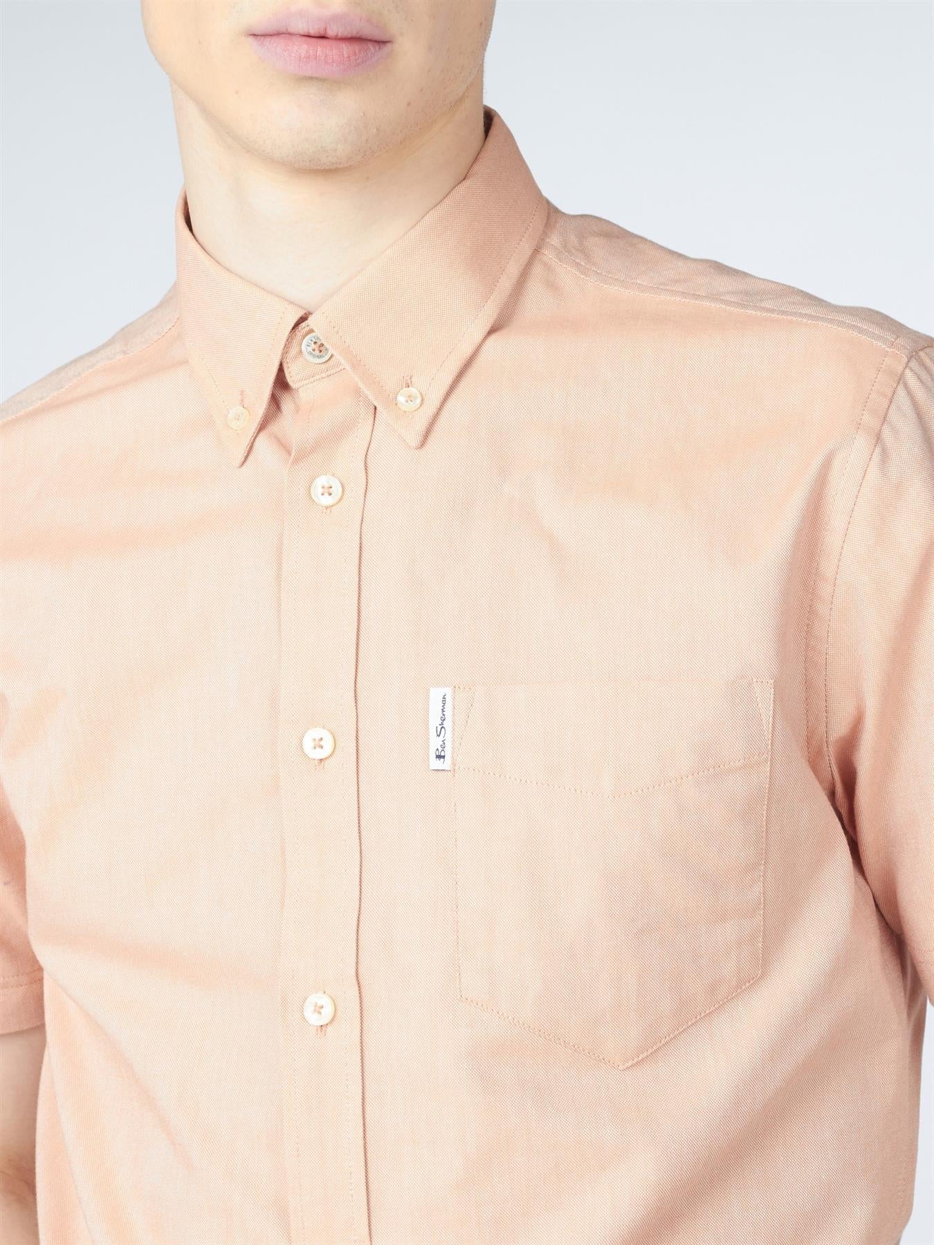 Ben Sherman Mens Big Size Short Sleeve Organic Cotton Oxford Shirt (65095) 2XL-5XL, 4 Colours