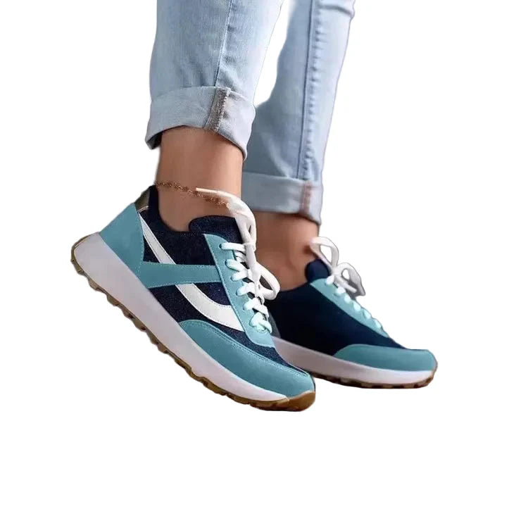 Mesh Contrast Round Toe Sneakers