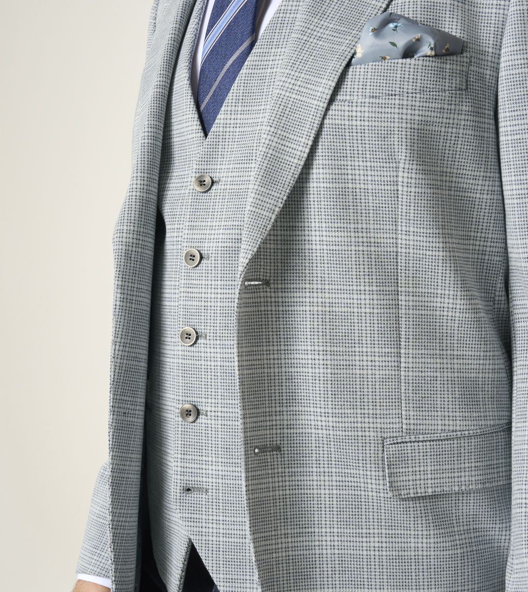 Skopes Aspen Tailored Fit Jacket For Men in Blue Check Puppytooth, 36S-62L