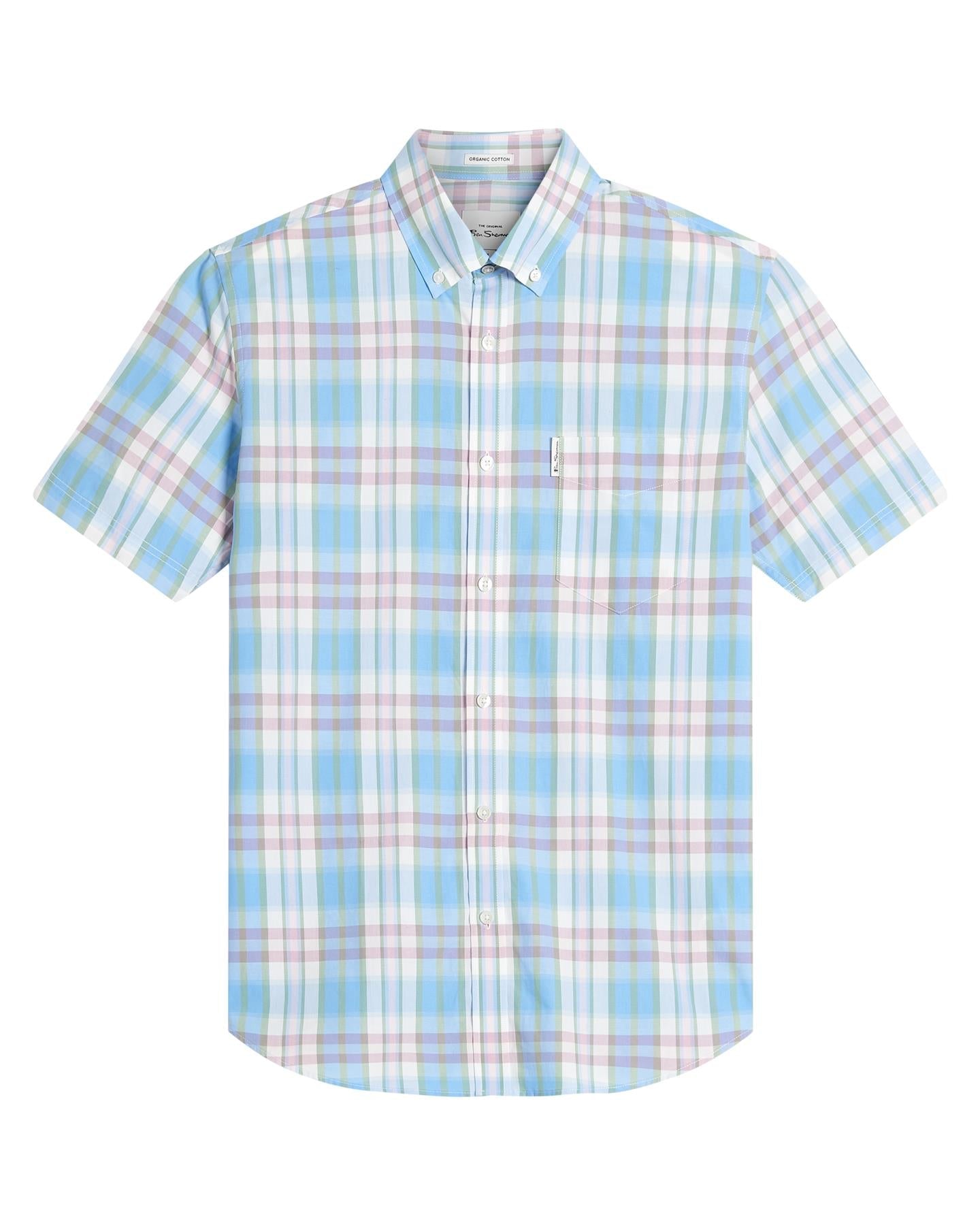 Ben Sherman Irregular Check Short Sleeve Shirt For Men in 2 Colours, 2XL-5XL