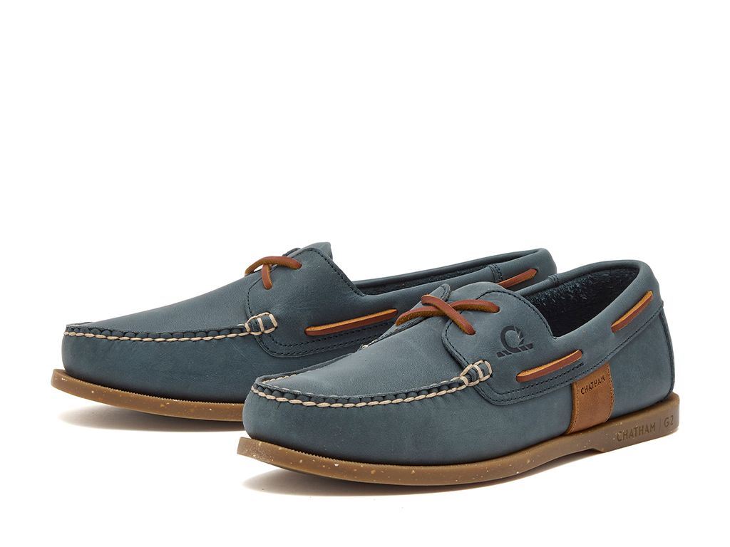 Chatham Leather Sustainable Deck Shoes For Men - Java II G2 in Blue, 6-15