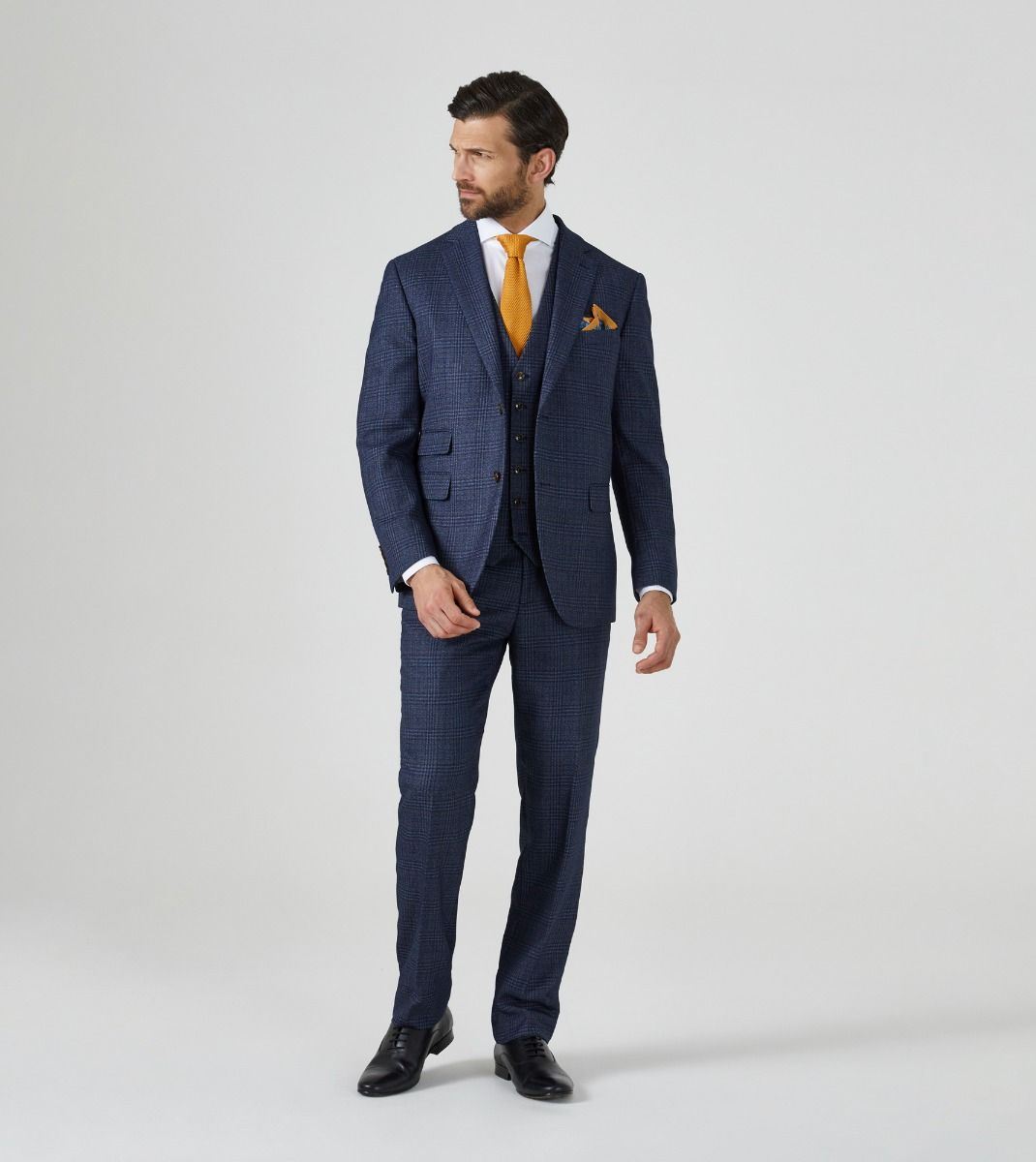 Skopes Woolf Suit Jacket For Men's in Navy Check, 34S to 70L