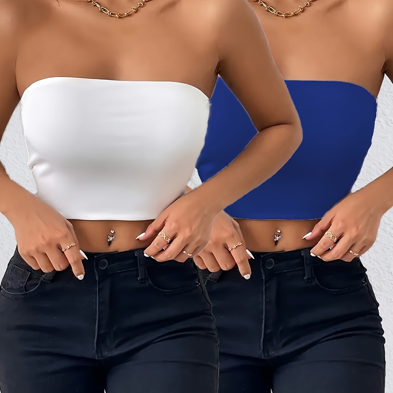 A Two-Piece Set Featuring a Trendy Urban Style with a Sexy Design Women's Top