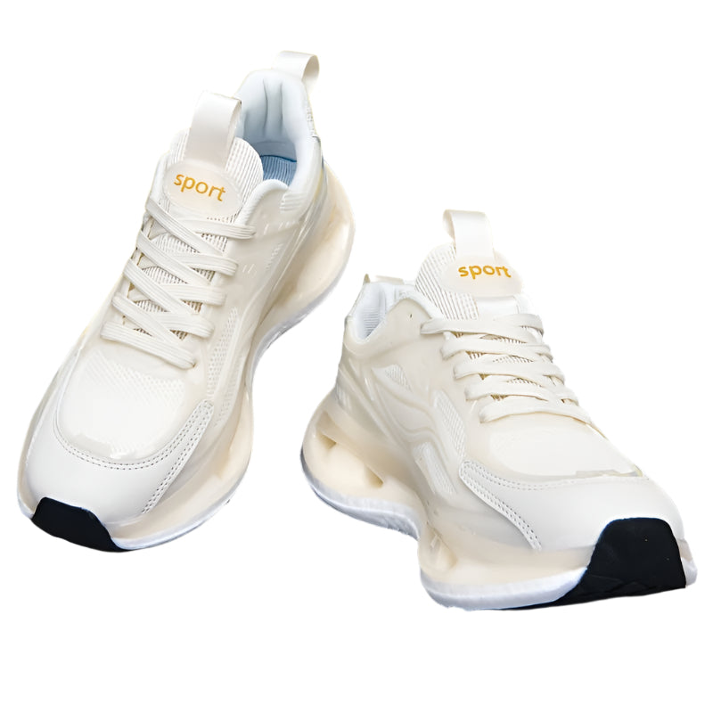 Women’s Pink & White Mesh Sneakers – Lightweight, All-Season Running Shoes with Non-Slip EVA Sole & Soft Fabric Lining