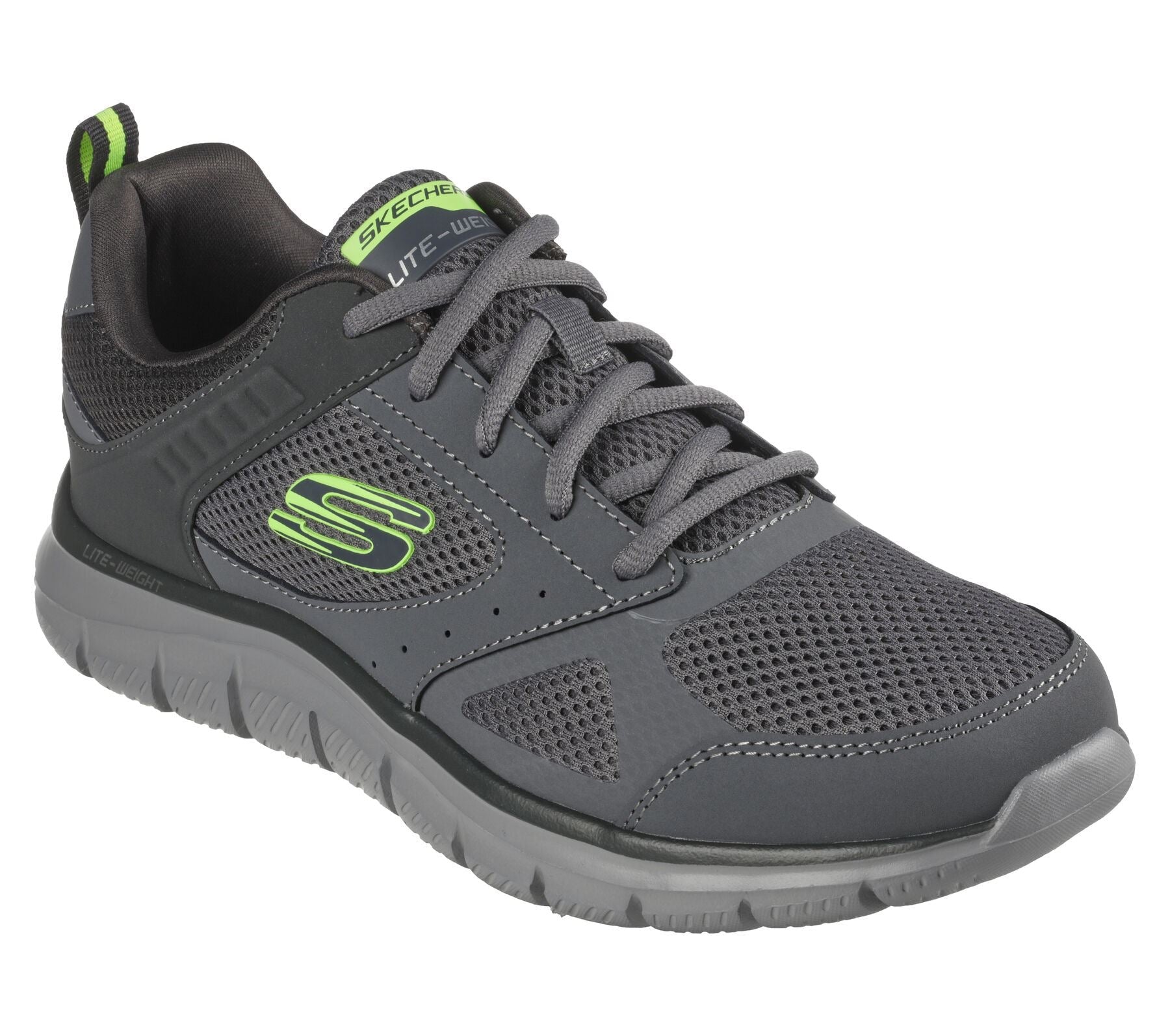 Skechers Men's Track - Syntac Sport Shoes in Charcoal, Sizes 10 to 12