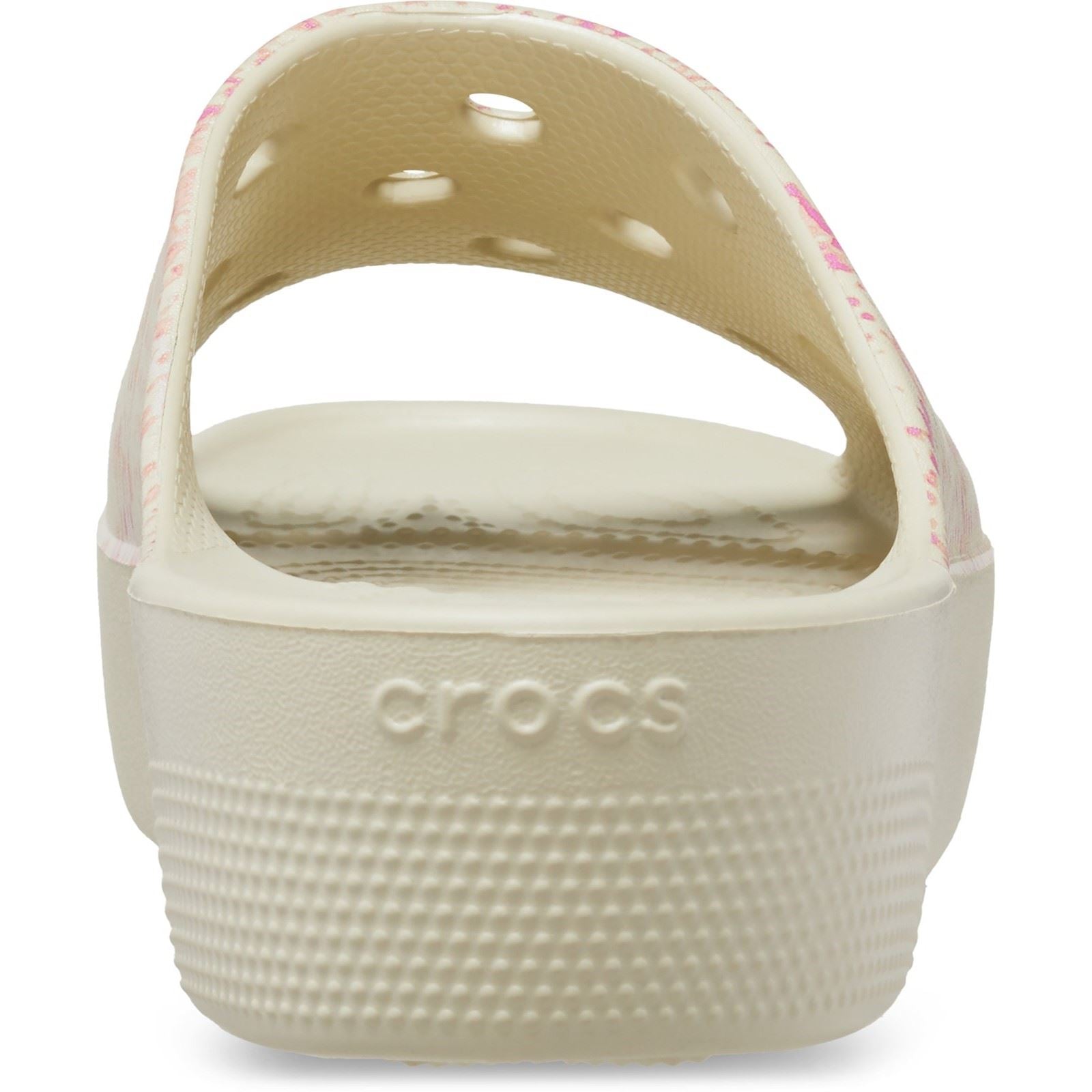 Crocs Women's Classic Platform Slide in Bone/Multi 4 to 8