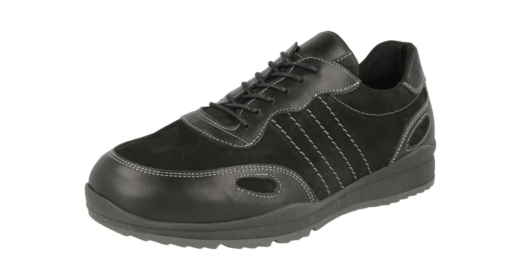 Men'S Casual Shoes (Seb)2V Wide Fit By Db Shoes in Black Nubuck