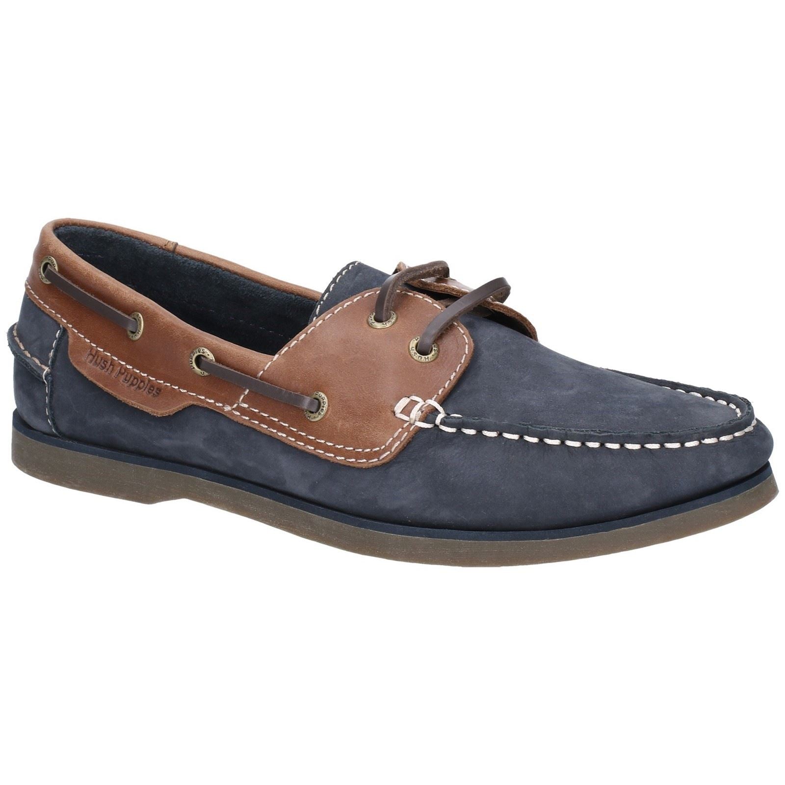 Hush Puppies Henry Classic Lace Up Mens Shoes in Blue/Tan