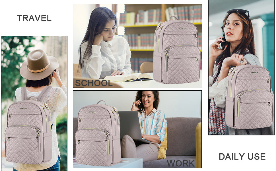 Laptop Backpack 15.6 Inch USB Charging Water Repellent Travel School Bag Kroser