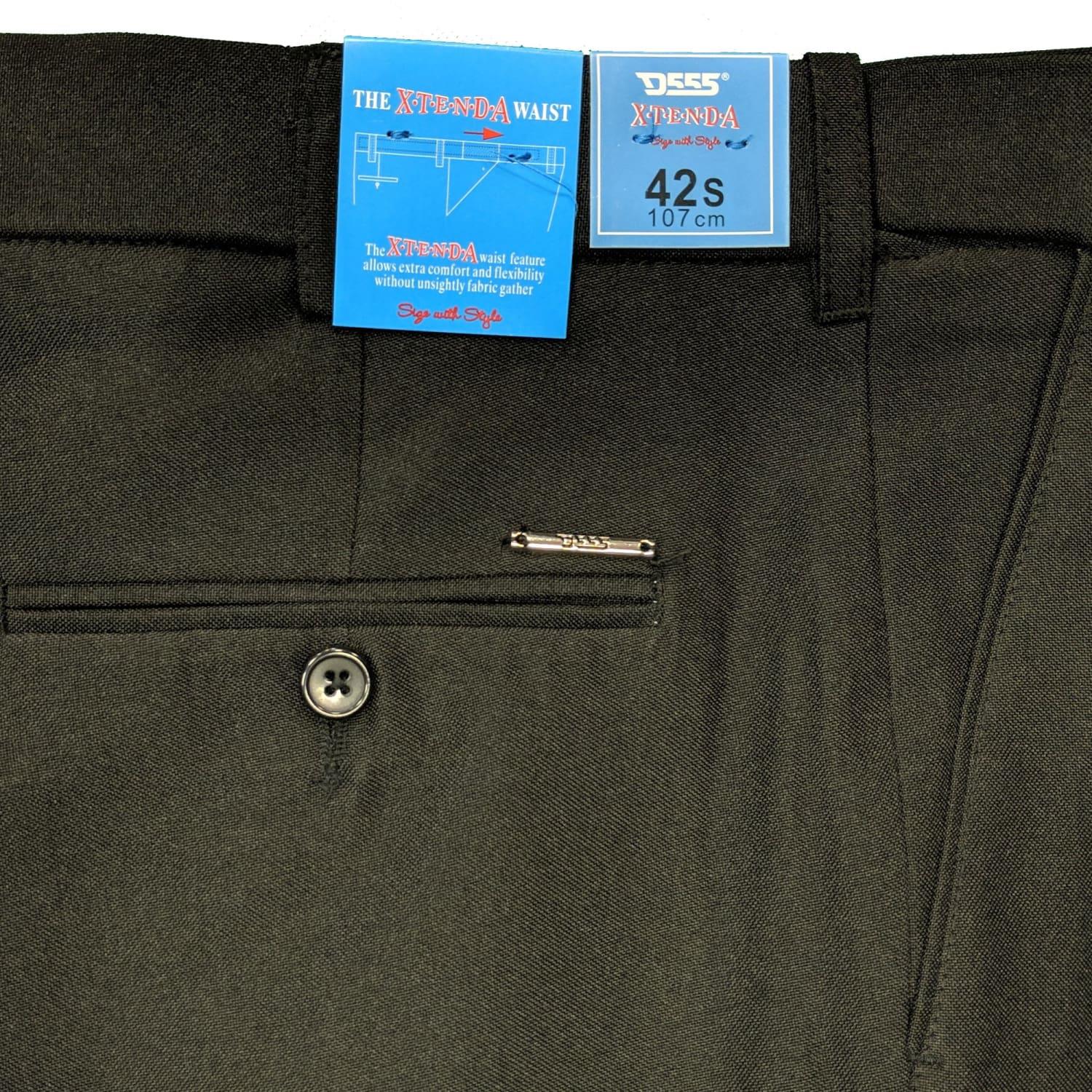 D555 Men's MAX Side Adjustable Waist Trouser in Black 62 to 70